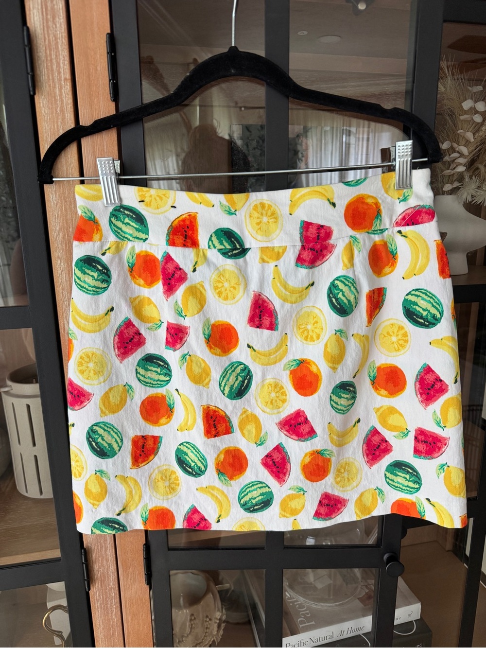 Vintage 90s fruits skort novelty print high rise a-line mini skirt watercolor - Picture 5 of 6